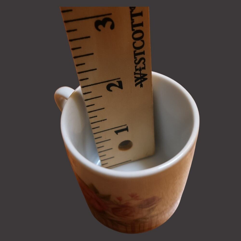 Vintage Rose Floral Espresso Cup Italian‑Style Ceramic Cottagecore Dollhouse EUC - Picture 7 of 9